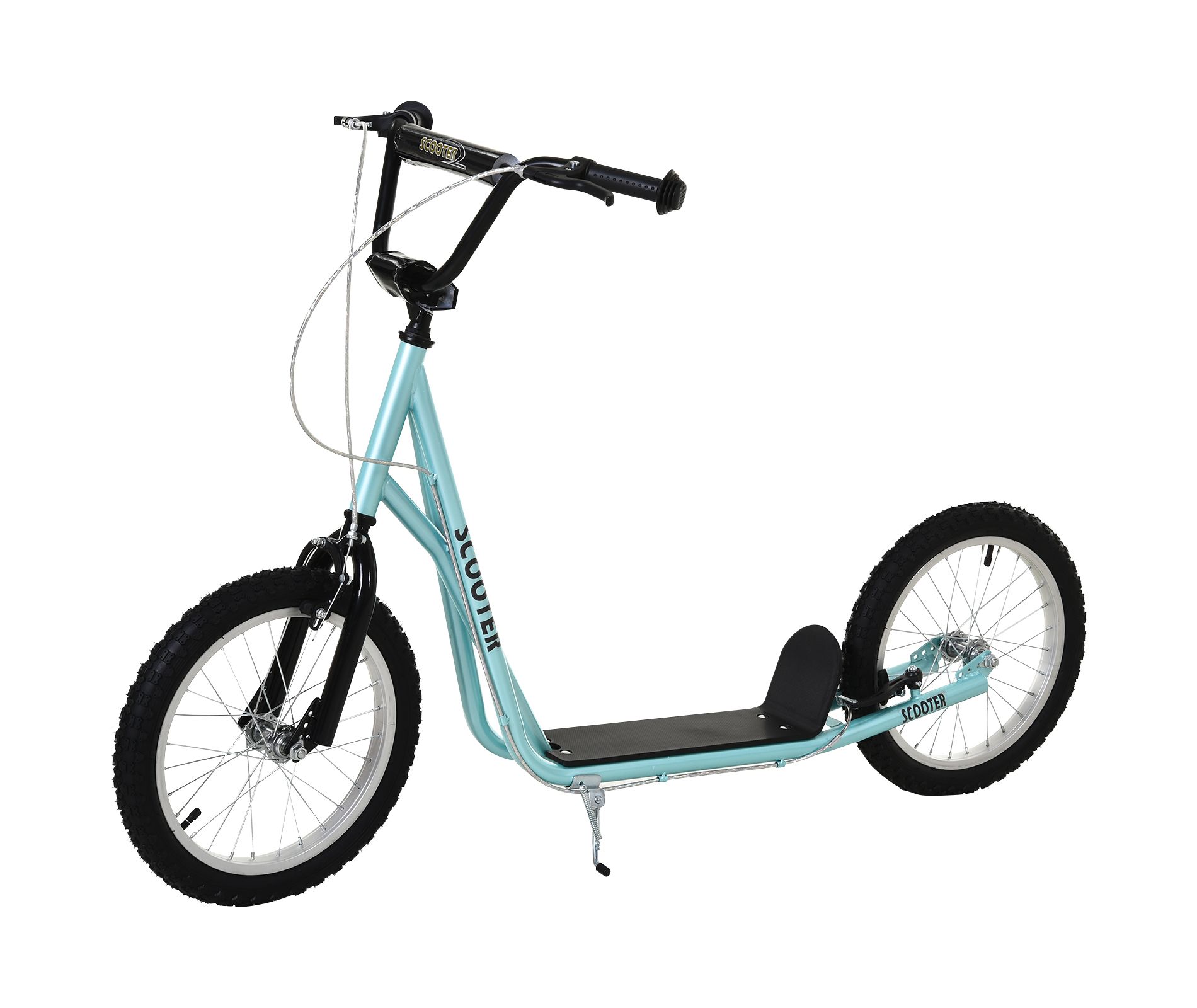 AENKYO Youth Scooter with Inflatable Wheels - Adjustable Height Street Scooter for Teens & Kids Ages 5+, 16" Air-Filled Tires