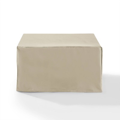 Outdoor Square Table & Ottoman Furniture Cover - Tan - Crosley: Heavy Gauge Vinyl, Waterproof