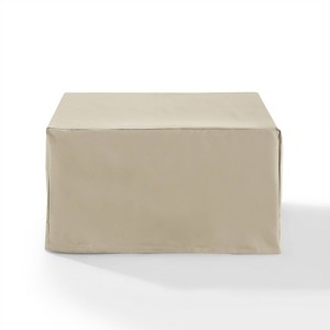 Outdoor Square Table & Ottoman Furniture Cover - Tan - Crosley: Heavy Gauge Vinyl, Waterproof - 1 of 4