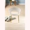 Mshliw Set of 1 Velvet Dining Chair with Curved Backrest, Upholstered Seat, Foam Cushion and Golden Metal Legs, Accent Side Chair for Dining Room - 3 of 4