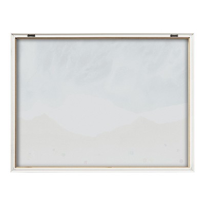 North Shore Coastal Beach Print Framed Glass Wall Art, 18x24 Natural