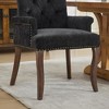 Kumasinova Luxury Chenille Fabric Dining Chairs with High Tufted Back,Set of 1,Elegant Rubberwood Club Chairs for Kitchen,300lbs Max - 4 of 4