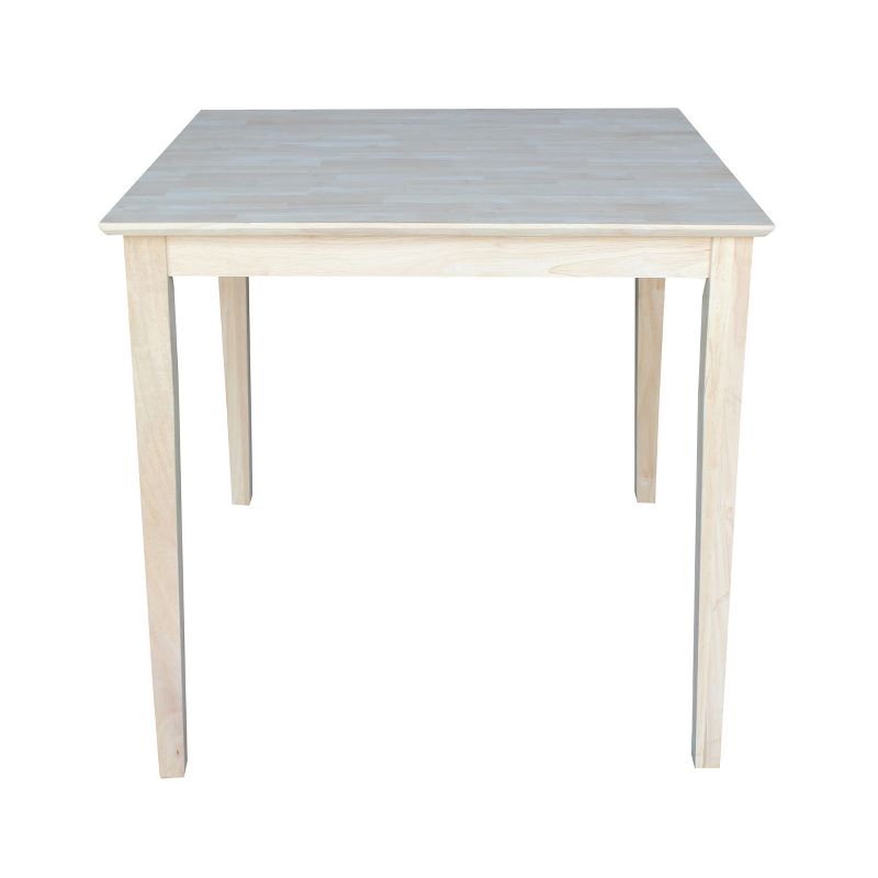 36" Square Solid Wood Table with Shaker Legs Unfinished - International Concepts, 3 of 8