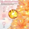 HOMDOX 6ft Pre-lit Flocked Artificial Christmas Tree, Pink Premium Hinged Artificial Pine Lighted Holiday Tree w/ 640 Dense Branch Tips, 250 Lights - 4 of 4