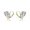 Guili Toddler Kids Sterling Silver 14K Gold Plated CZ Screw Back Heart Earrings, Safe & Stylish for Everyday Wear & Special Occasions - 2 of 3