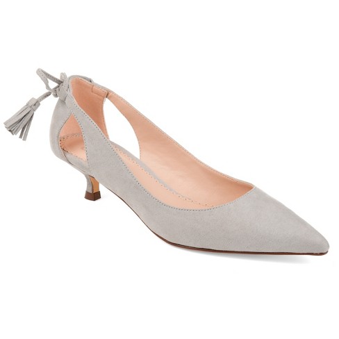 Grey suede kitten heel on sale shoes