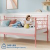 Twin Size Daybed Metal Daybed Frame, Space Saving Compact Design, Mattress Foundation Platform Sofa Bed, Lockable Casters, for Bedroom - 2 of 4