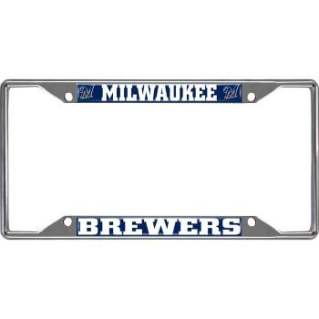 MLB Milwaukee Brewers Chrome Metal License Plate Frame - Durable, Vibrant, Secure Fit