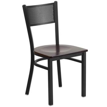 Flash Furniture Black Grid Back Metal Restaurant Chair