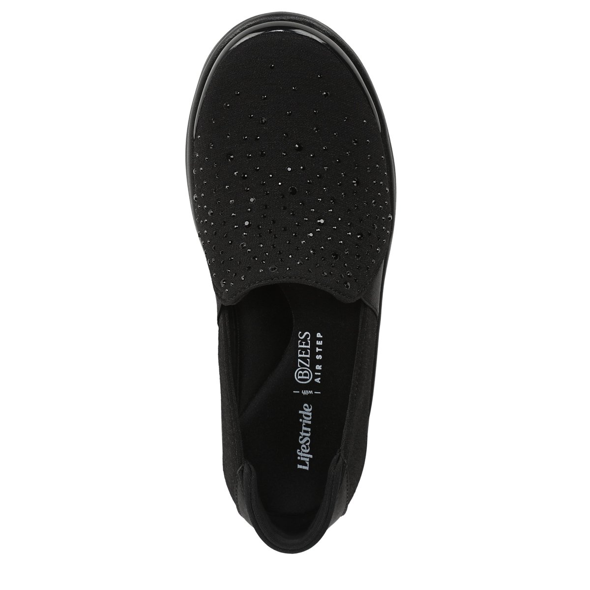 Обувь Bzees for Lifestride LifeStride Womens Poppyseed Ballet Flat Black Rhinestone Fabric 10 M — фото 7