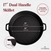 Cuisinel Cast Iron Skillet + Chainmail Scrubber - 17"-Inch Dual Handle Braiser Frying Pan + Silicone Handle Covers - 3 of 3