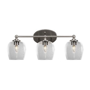 Toltec Lighting Capri 3 - Light Vanity in  Brushed Nickel with 6" Clear Bubble Shade - 1 of 1