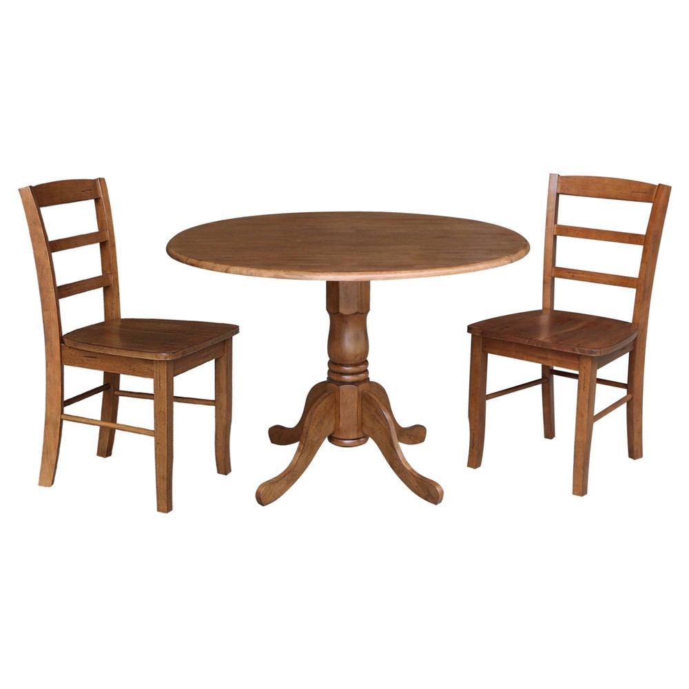 Photos - Dining Table 42" Albion Drop Leaf  with 2 Madrid Ladderback Chairs Distress