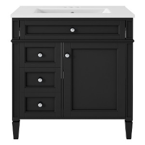 Akoasm 30 in. W Modern Single Sink Bathroom Vanity with 2 Drawers and a Tip-out Drawer-Black - 1 of 4
