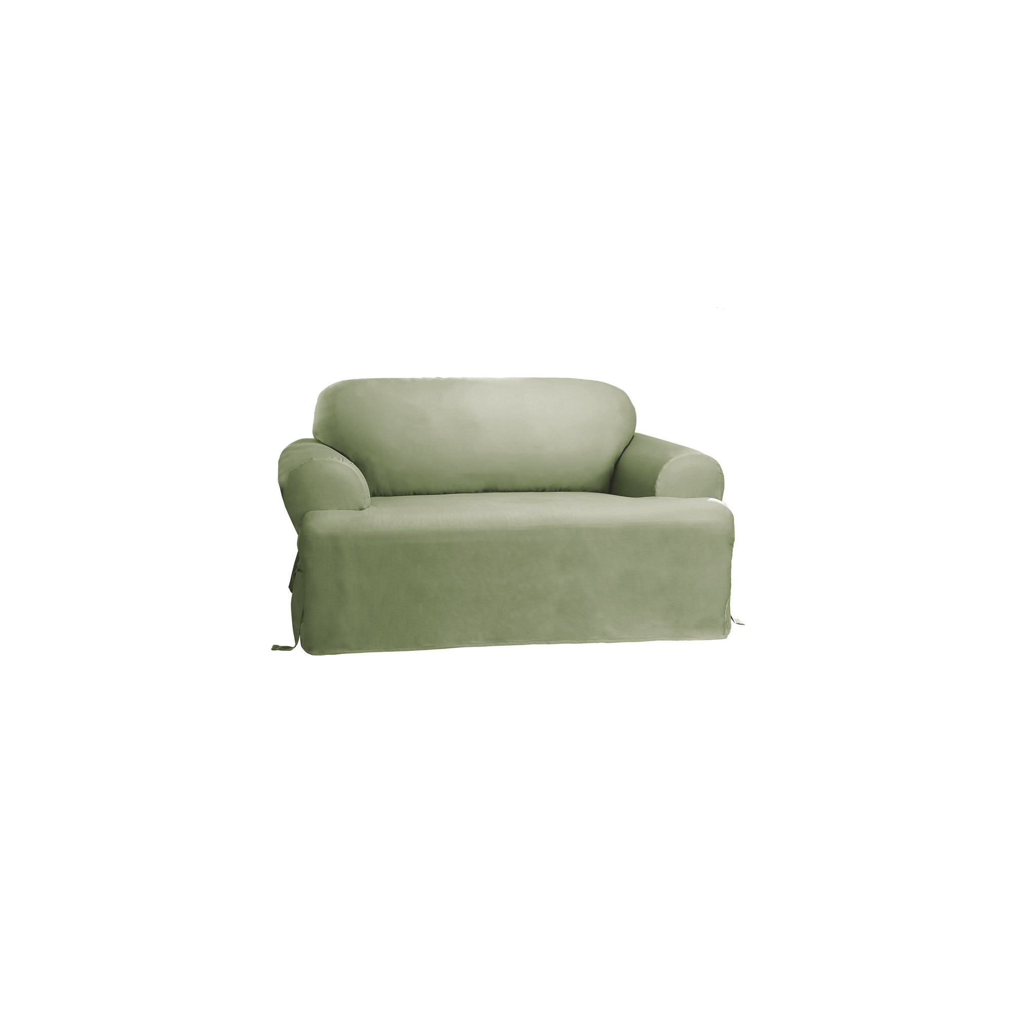 Cotton Duck Tcushion Loveseat Slipcover Sage Green - Sure Fit