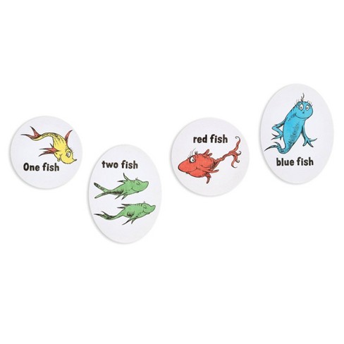 4pc 8 X8 Dr Seuss One Fish Two Fish Red Fish Blue Fish Stretched Canvas Wall Art Set Target