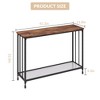 Console Table – 2-Tier Industrial Entryway Table with Glass Shelf (Rustic Brown, for Living Room/Hallway/Bedroom) - 3 of 4