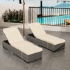 Patio Chaise Lounge Chair, Positions Adjustable Wicker Outdoor Lounge Chairs with Side Table for Poolside, Deck - 2 of 4