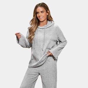 Women'sCozy Ribbed Knit Loungewear Set - Cupshe - 1 of 4
