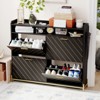 ALEXOUN Shoe Rack Cabinet,Modern Walnut Finish, 4 Flip Drawers & Top Open Shelf Holds Up to 150 lbs,for Living Room, Entryway, Apartments - 2 of 4