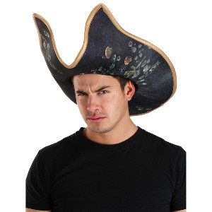 HalloweenCostumes.com One Size  Men  Mens Disney Pirates of the Caribbean Davy Jones Pirate Halloween Costume Hat Accessory, Black - 1 of 4