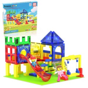 PICASSO-TILES Magnetic Tiles for Kids, 201PCS Park Playground Slide Theme, Construction STEM Building Blocks Educational Toy - 1 of 4