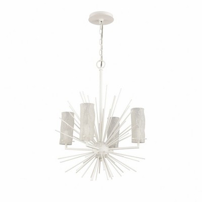White Coral Sputnik 4-Light Chandelier with Scavo Glass