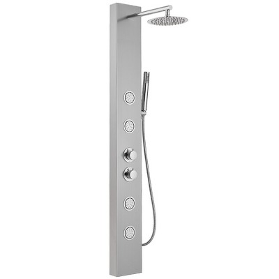 BWE 4-Jet Rainfall Shower Tower Shower Panel System with Waterfall Shower Head and Shower Wand