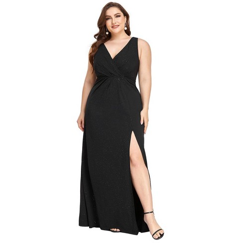 Ever-Pretty Sleeveless Double V-Neck Side Slit Formal Evening Dress - image 1 of 4