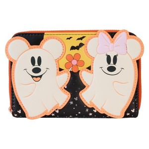 Loungefly Disney Mickey & Minnie - Floral Ghost Glow Zip Around Wallet - 1 of 4