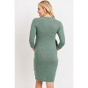 Hello Miz Women's 3/4 Sleeve Wrap V Neck Maternity Dress - 3 of 4