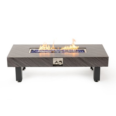 Mondawe 54 Inch Iron Modern Propane Fire Table With Stainless Steel Burner & Waterproof Cover