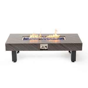 Mondawe 54 Inch Iron Modern Propane Fire Table With Stainless Steel Burner & Waterproof Cover - 1 of 4