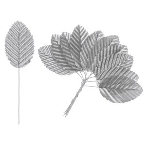 Unique Bargains Artificial Silk Wire Single Flower Leaves for DIY - 1 of 4