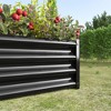 Syemin Plants Metal Raised Garden Bed, Rectangle Raised Planter for, Flowers Plants, Vegetables Herb, Black, 47.24"*11.81"*24" - 4 of 4