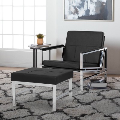 studio designs Atlas Mid-Century Modern Square Ottoman Blended