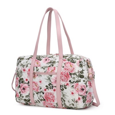 MKF Collection Khelani Quilted Cotton Botanical Pattern Women’s Duffle Bag by Mia K