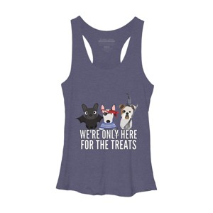 Women's Design By Humans Dog Halloween - We're Only Here For The Treats By PedigreePrints Racerback Tank Top - 1 of 3
