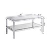 Modern Coffee Table 2-layer Crystal Mirror Stainless Steel Frame With 4 Faced Stainless Steel Legs - 4 of 4
