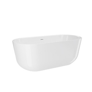 Cesicia 59 in-L  x 28 in-W  x 22 in-H Glossy White Dual Ended Freestanding Soaking Bathtub - 1 of 4
