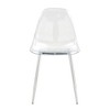 MAYEERTY Transparent Ergonomic Dining Chairs Set of 3 - Clear Cushion, Silver Legs, Stylish - 2 of 4