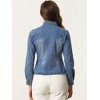 INSPIRE CHIC Women's Button Front Stand Collar Long Sleeve Jean Jackets with Pockets - 3 of 4