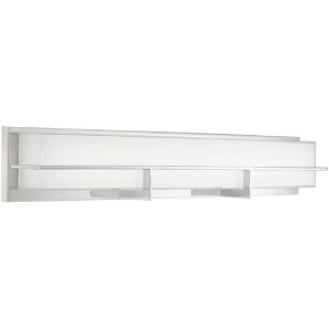 Possini Euro Design Linx Modern Wall Light Chrome Hardwire 33 1/2" Light Bar LED Fixture White Glass for Bedroom Bathroom Vanity Reading Living Room - 1 of 4