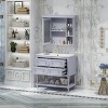 Bathroom Vanity With Medicine Cabinet,Bathroom Mirror Cabinet With Adjustable Shelf,Bathroom Floor Cabinet With Drawers-Cuddlewood - 2 of 4