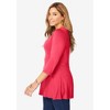 Jessica London Women's Plus Size Stretch Knit Henley Notch Babydoll Tunic - 4 of 4