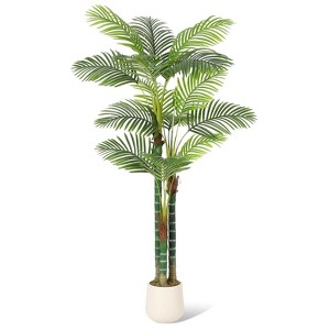 Artificial Palm Tree - Tropical Golden Cane - UV Resistant - Indoor/Outdoor Patio & Porch Decor - Lifelike Fake Plant - 1 of 4