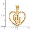 Black Bow Jewelry 14k Yellow Gold Plated Sterling Silver Oklahoma Sooners NCAA Pendant - 2 of 3