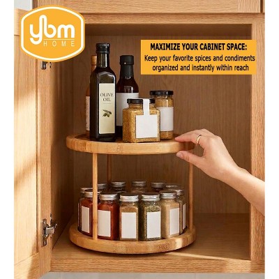 YBM Home Bamboo Wooden Non-Skid Spinner for Kitchen, Pantry, Fridge, Cupboards, or Counter Organizing, Fully Rotating Organizer — фото 3