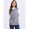 Allegra K Women's Solid Zip Up Sleeveless Utility Anorak Outwear Cargo Vest - 2 of 4