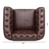 Kumasinova 84.65" Chesterfield Sofa with Rolled Arm, Modern PU Leather 3 Seater Sofa Couch, Upholstered Vintage Couch for Living Room - 4 of 4